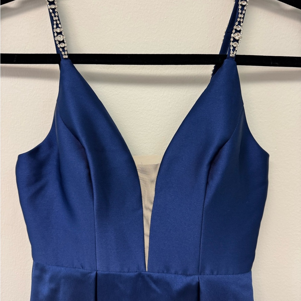 Speechless Sapphire Blue Dress with Sparkling Accents